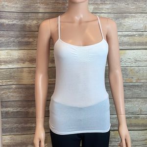 Free People White Racerback Tank Top